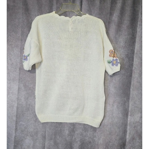 VTG Northern Isles Knitted By Hand Cat In The Garden All Over Print Size XL - Picture 2 of 16